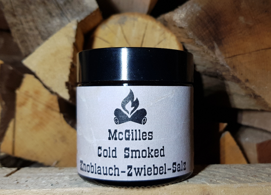 McGilles Cold Smoked Knoblauch Zwiebel Salz mit Schönheitsfehler / Etiket